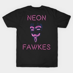 Neon Fawkes Vertical Logo T-Shirt